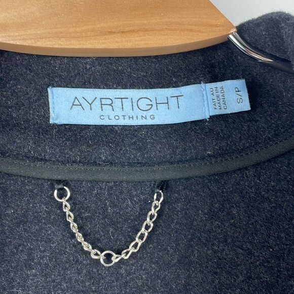 AYRTIGHT Charcoal Wool Blend Cocoon Coat Size S - Picture 8 of 8